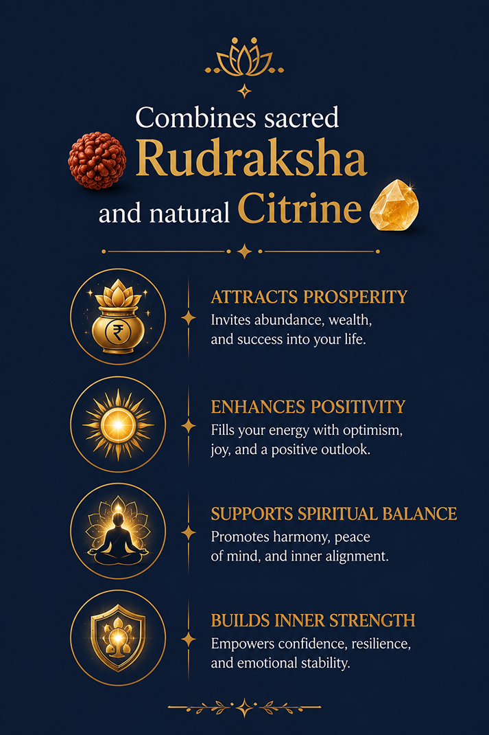 Rudraksha + Citrine Bracelet