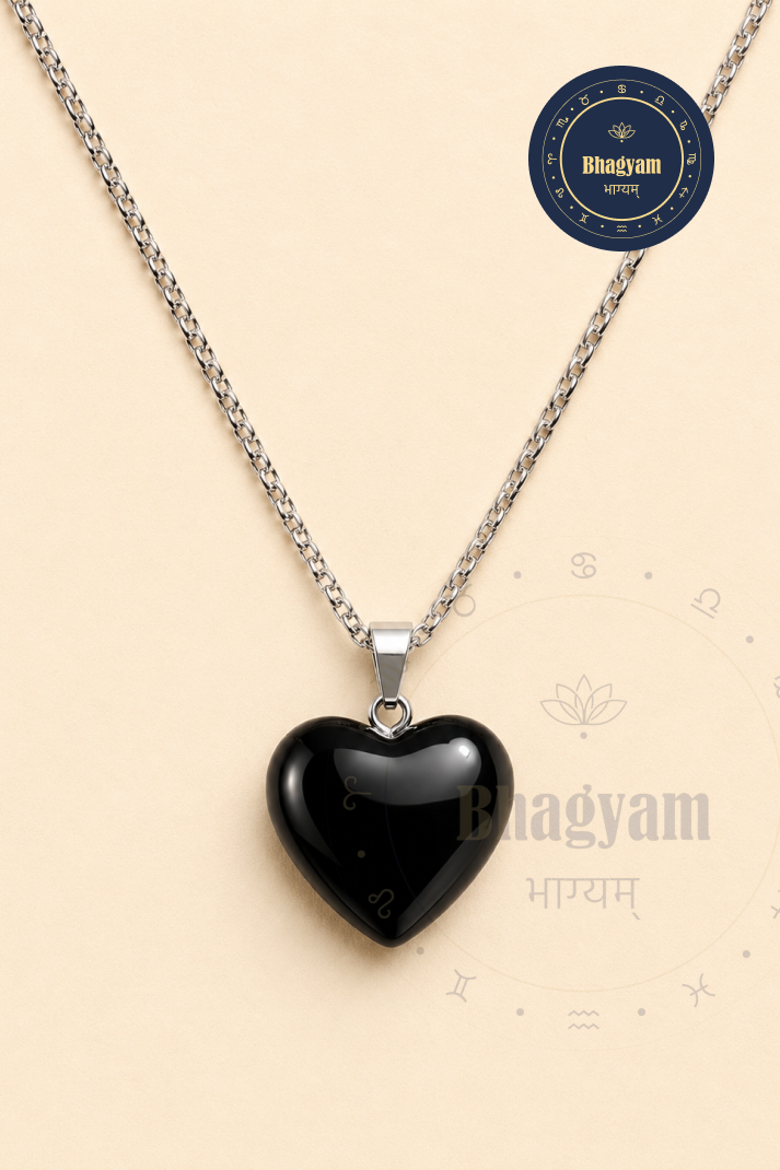 Black Obsidian Heart Pendant Necklace