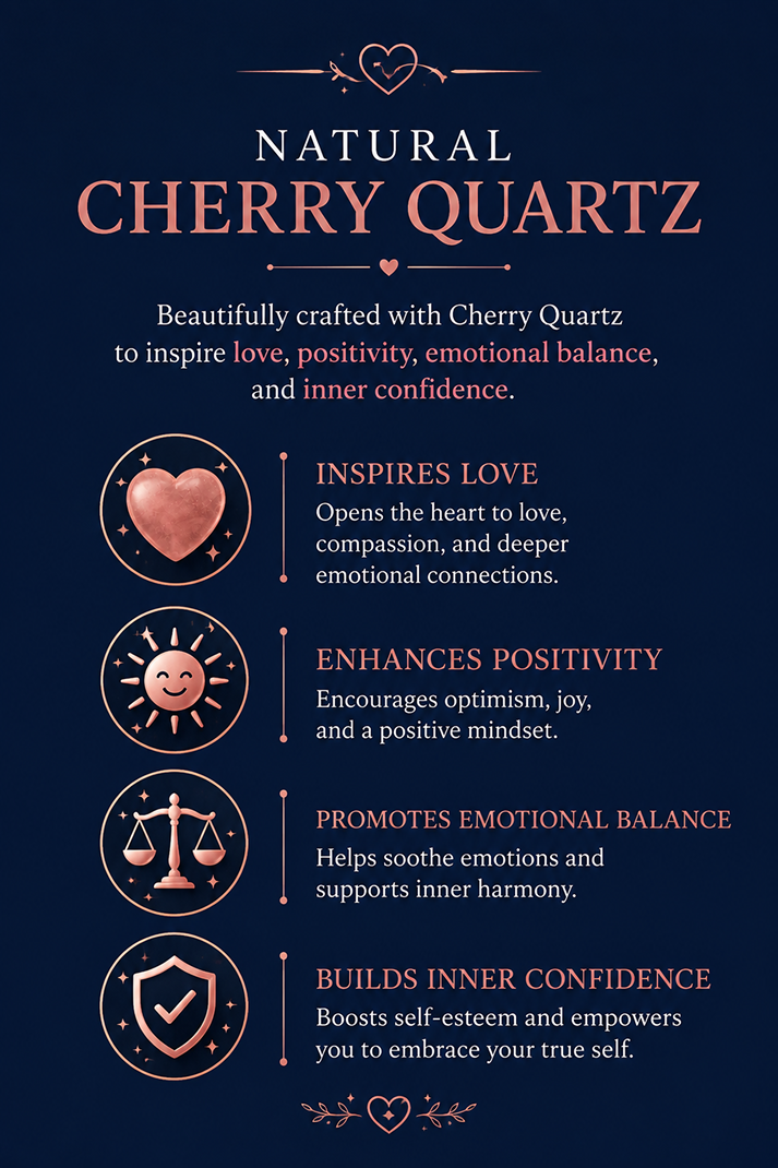 Cherry Quartz Heart Pendant Necklace