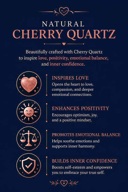 Cherry Quartz Heart Pendant Necklace