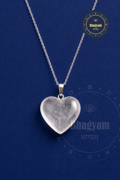 Clear Quartz Heart Pendant Necklace
