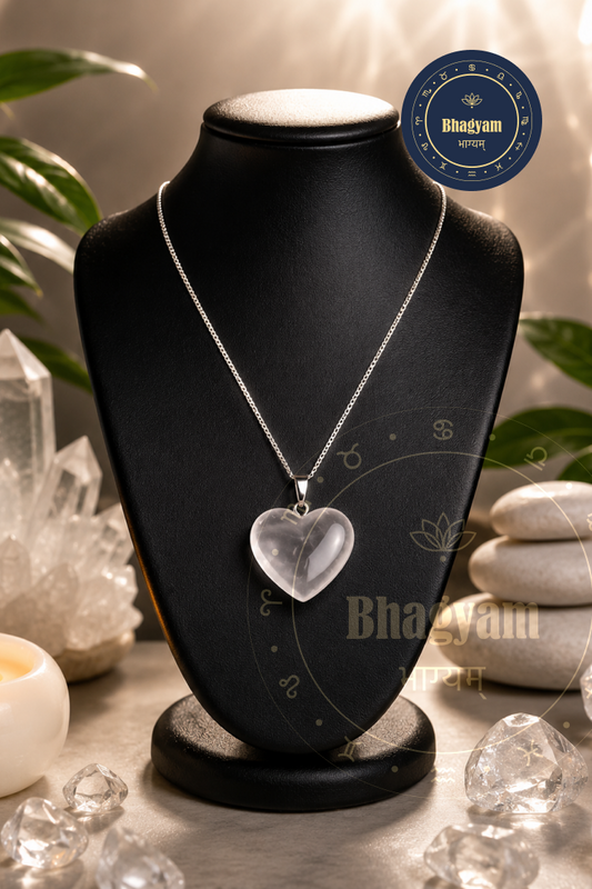 Clear Quartz Heart Pendant Necklace