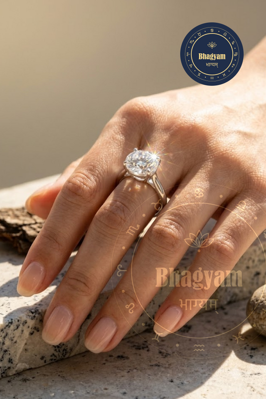 Clear Quartz Silver Plated Adjustable Ring