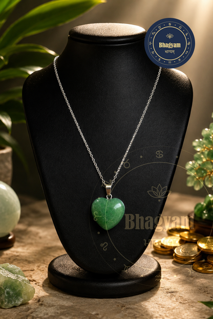 Green Aventurine Heart Pendant Necklace
