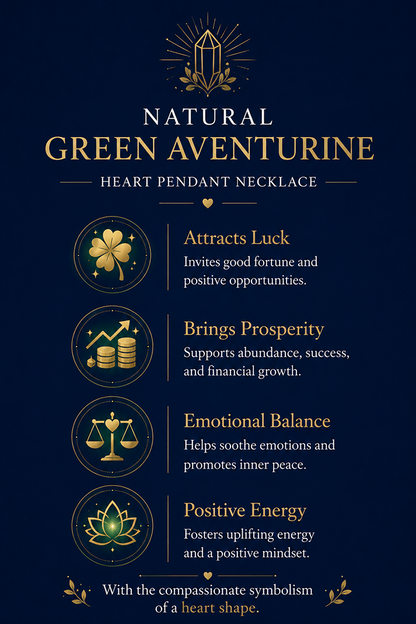 Green Aventurine Heart Pendant Necklace