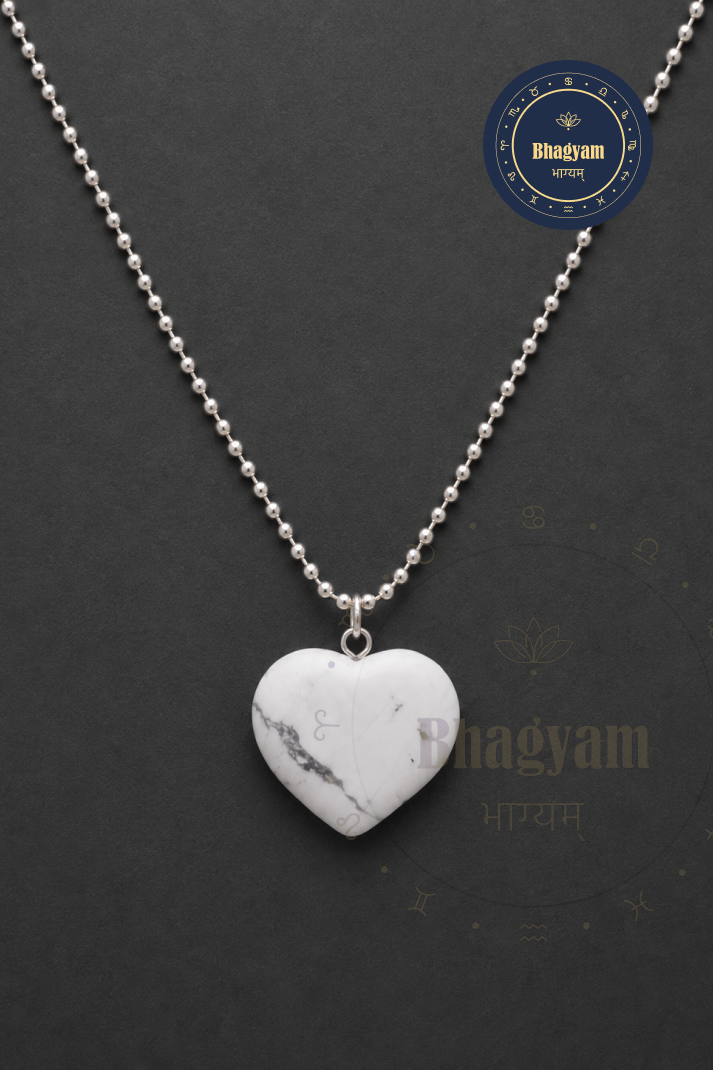 Howlite Heart Pendant Necklace