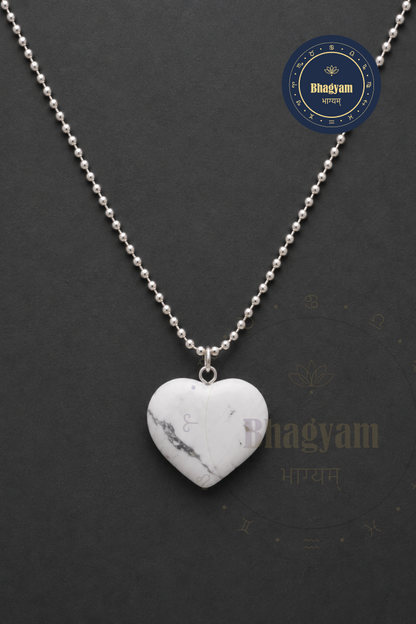 Howlite Heart Pendant Necklace