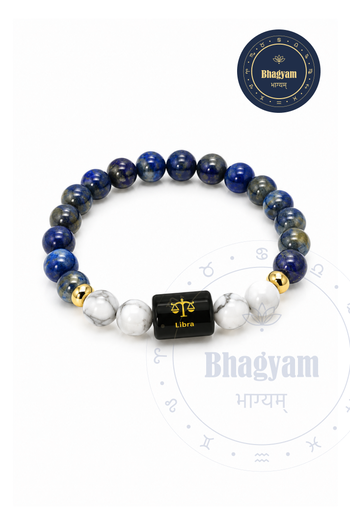Libra (Tula Rashi) Stone Bracelet with FREE Raw Selenite Plate