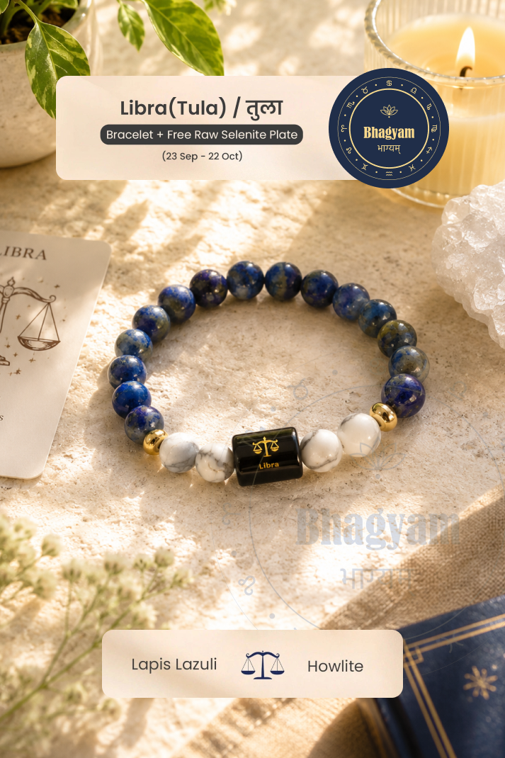 Libra (Tula Rashi) Stone Bracelet with FREE Raw Selenite Plate