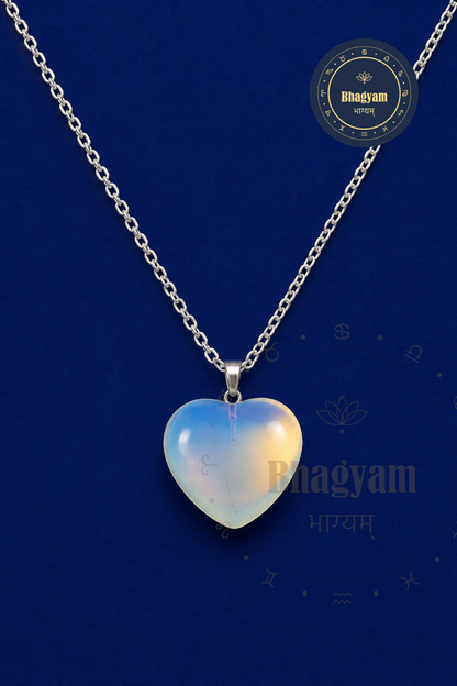 Opalite Heart Pendant Necklace