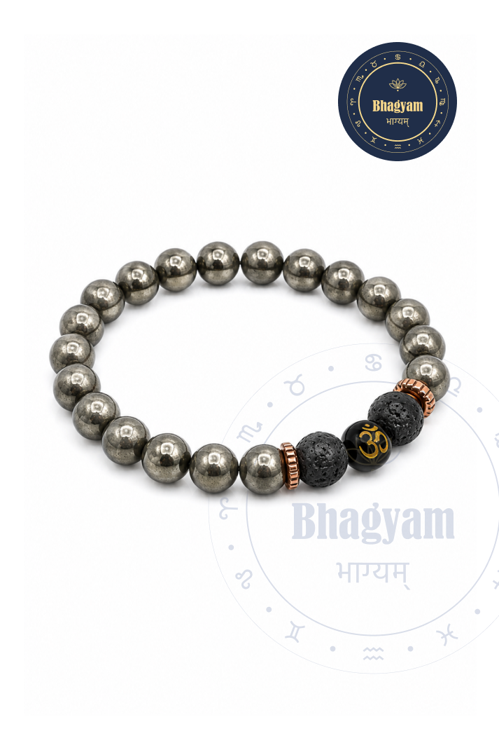 Pyrite+ Lava Bracelet