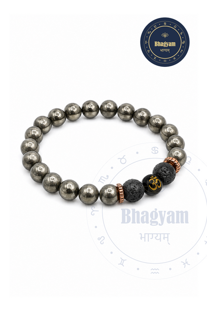 Pyrite+ Lava Bracelet