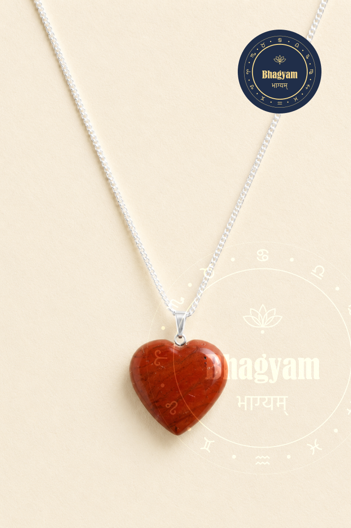 Red Jasper Heart Pendant Necklace