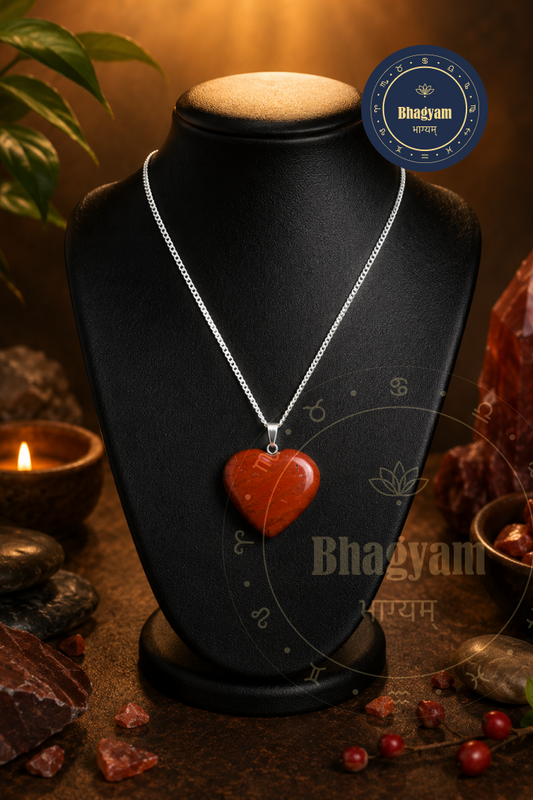 Red Jasper Heart Pendant Necklace