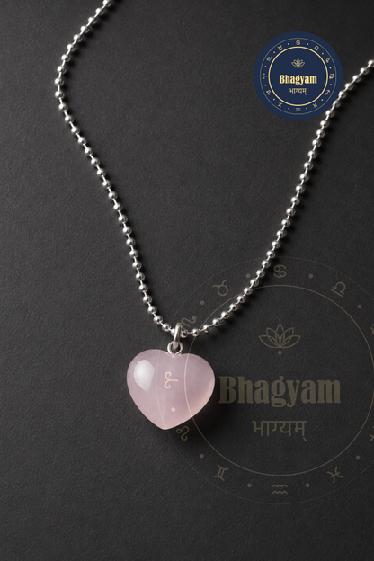 Rose Quartz Heart Pendant Necklace