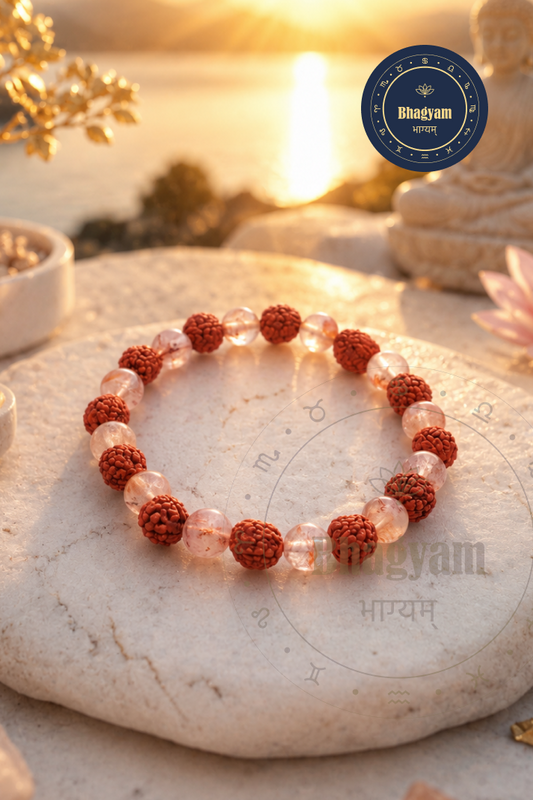 Rudraksha + Citrine Bracelet