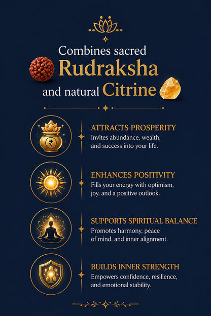 Rudraksha + Citrine Bracelet
